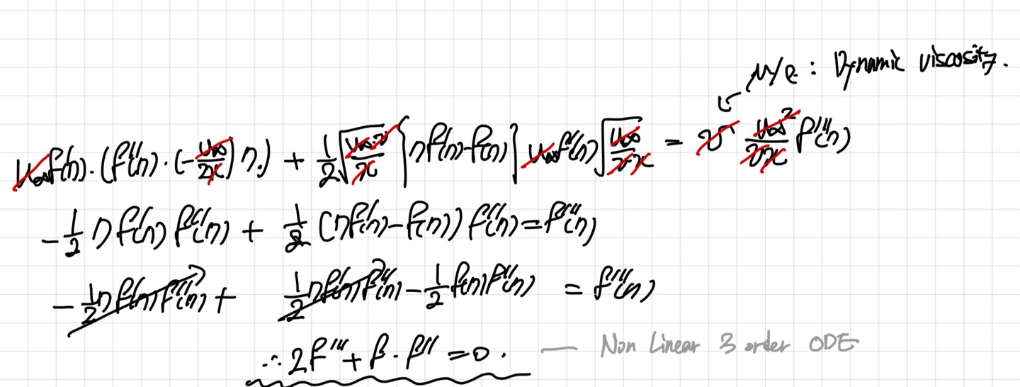 [Fluid Mechanics] Ch 7. Boundary layer Equation- Laminar, Blasius Equation.