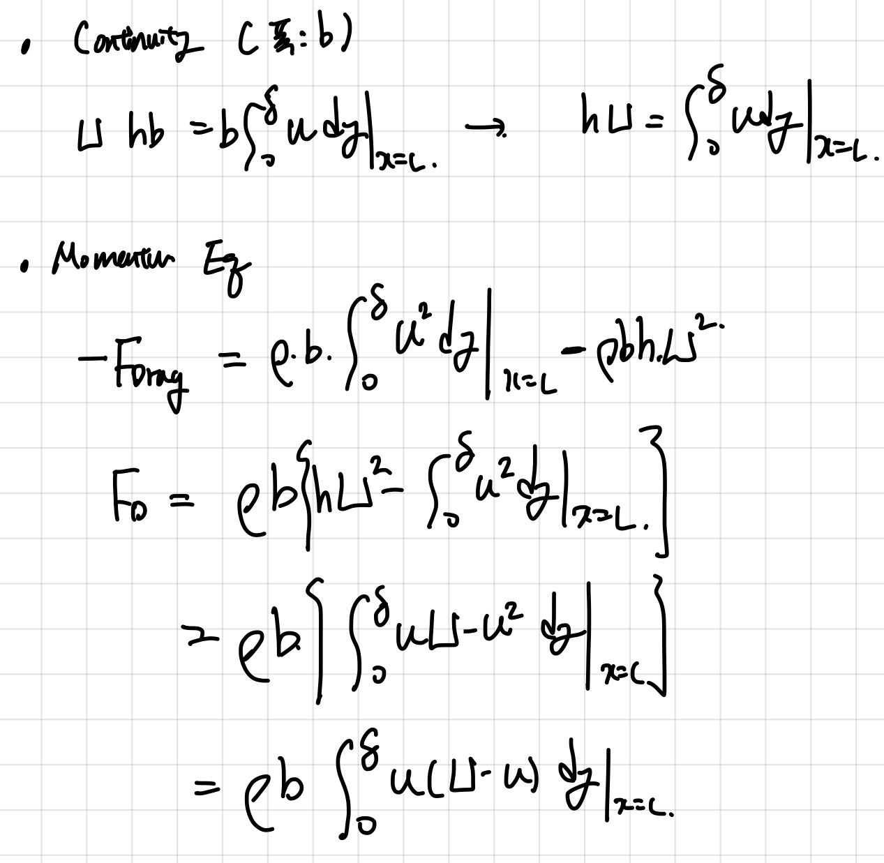 [Fluid Mechanics] Ch 7. Boundary layer Equation- Momentum Integral Relation
